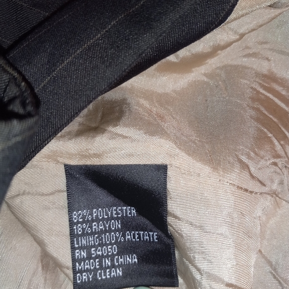 Kasper Blazer Suit Jacket Brown ,Strips Cropped Size 4P - Picture 9 of 9